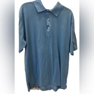 Peter Millar Polo Shirt Size Large Short Sleeve Collared Shirt Light Blue